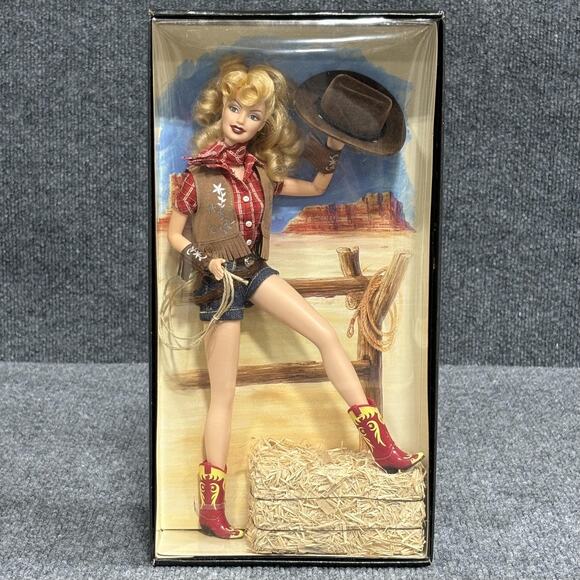 Barbie Pin-Up Girls Way Out West Platinum Label Collector Doll 2005 In Box Blond - Picture 2 of 12